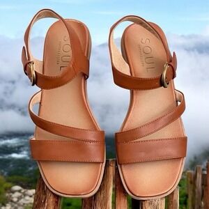 SOUL Naturalizer Women's Jayvee Strappy Flat Sandals Size 9M Brown